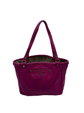 Jewell Fuchsia Faux Leather Tote Bag